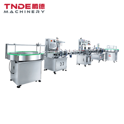 Automatic Cap Feeding Filling Capping Labeling Bottle Accumulation Production Line